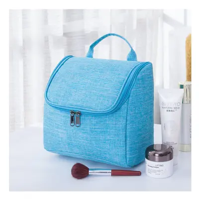 (Blue) Large Capacity Travel Storage Bag Cation Oxford Cloth Wash Bag Outdoor Hanging Cosmetic W