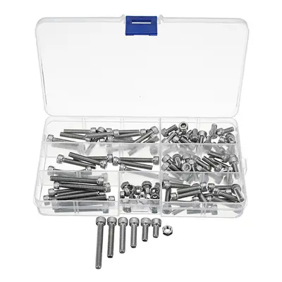 110Pcs M5 Stainless Steel 10-40mm Hex Socket Cap Screw Allen Bolt Assortment Kit