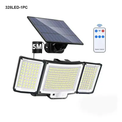 (328LED-1PCS) New Solar Wall Lamp 448led Solar Outdoor Spotlight Ip65 Waterproof Motion Sensor S