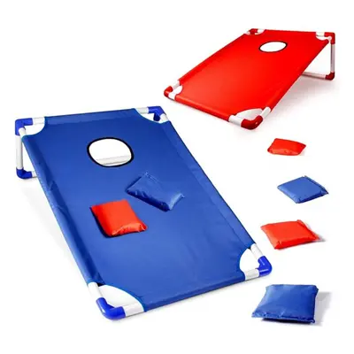 (Red) Portable Cornhole Set with Cornhole Game Board and Bean Bags for Yard Toss Game