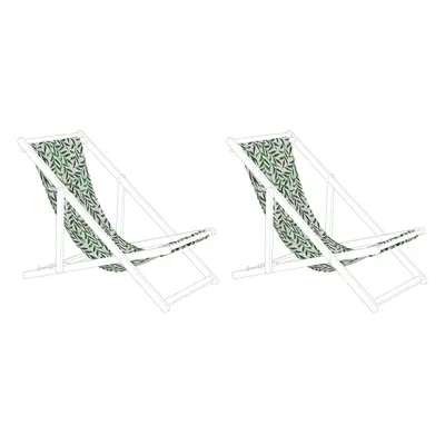 Set of Sun Lounger Replacement Fabrics ANZIO/AVELLINO x cm Green