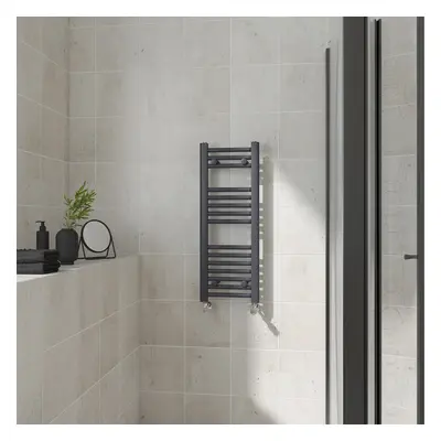 (Straight, 800x300mm) Warmehaus Heated Towel Rail Anthracite Bathroom Ladder Style Radiator Grey