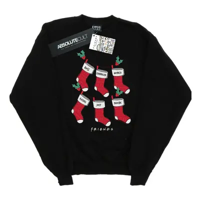 (S, Black) Friends Mens Christmas Stockings Sweatshirt