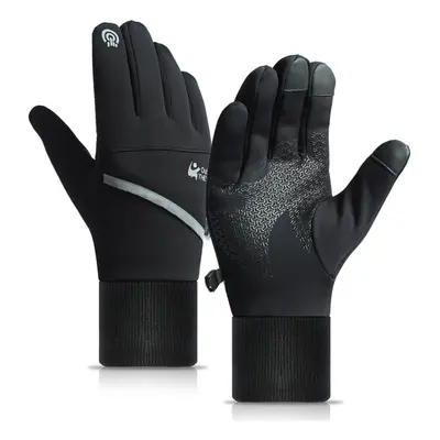 (Black, XL) Antiskid Winter Thermal Outdoor Sports Motorcycle Windproof Touch Screen Gloves