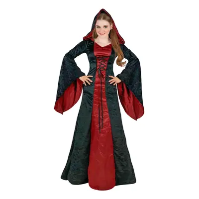 (L) Women's red and black hooded gothic costume