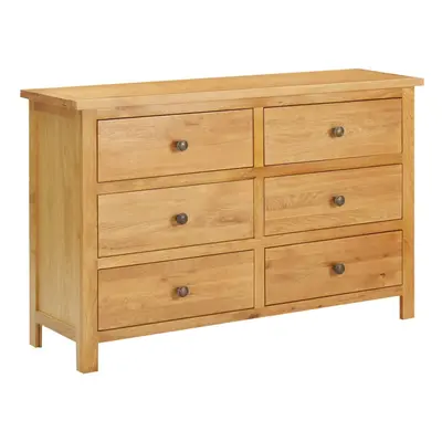 vidaXL Solid Oak Wood Chest of Drawers Wooden Storage Side Cabinet Sideboard