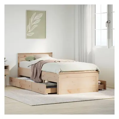 vidaXL Bed Frame without Mattress with Headboard 90x200 cm Solid Wood Pine