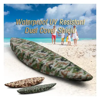 (Camouflage 5.0m) Professional Universal Kayak Cover Canoe Boat Waterproof Uv Resistant Dust Sto