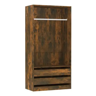 (Smoked oak) vidaXL Wardrobe Clothing Storage Hanger Clothes Cabinet Closet Engineered Wood