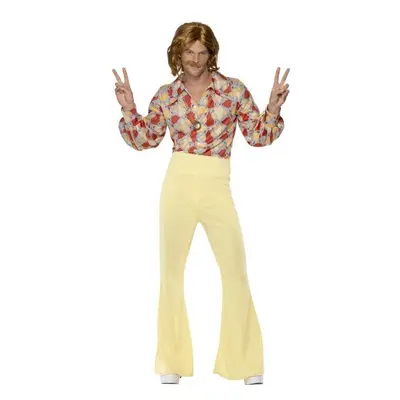 Smiffy's Adult Men's 1960's Groovy Guy Costume, Shirt And High Waisted Flared - groovy guy costu