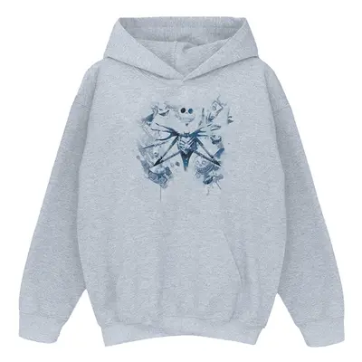 (S, Heather Grey) Disney Womens/Ladies Nightmare Before Christmas Paint Spray Carers Hoodie