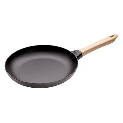 Staub Cast Iron Pan with Wooden Handle, Suitable for Induction, cm, Black