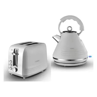 Kettle Toaster Set Matte Grey 1.7L 3kW Pyramid Rapid Boil Slice Tower ASH