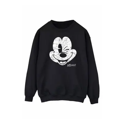 (XXL, Black) Disney Womens/Ladies Mickey Mouse Face Sweatshirt