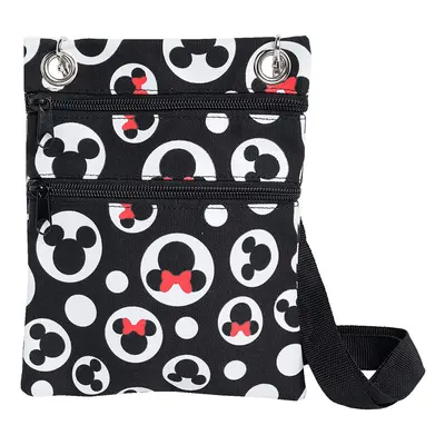 Disney Passport Crossbody Bag Mickey & Minnie Icon Print Travel Black