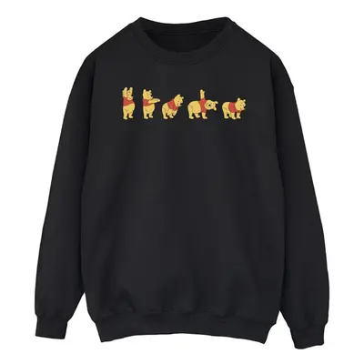 (XXL, Black) Disney Mens Winnie The Pooh Stretching Sweatshirt