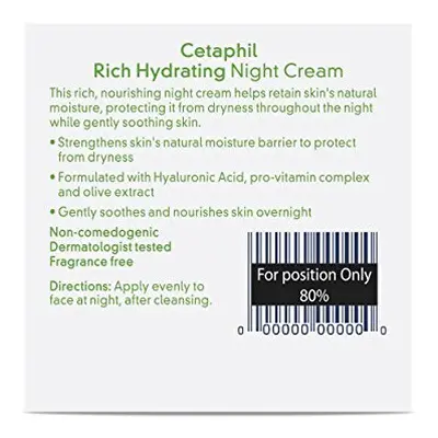 Cetaphil Rich Hydrating Night Cream with Hyaluronic Acid 7 Ounce