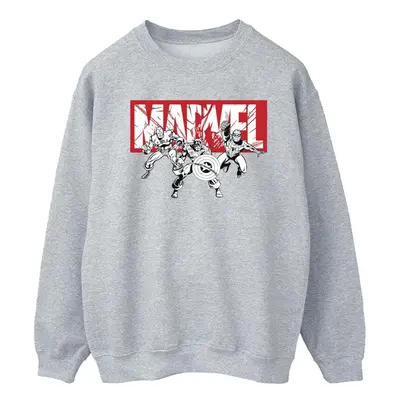 (XL, Sports Grey) Marvel Mens Comics Hero Group Sweatshirt