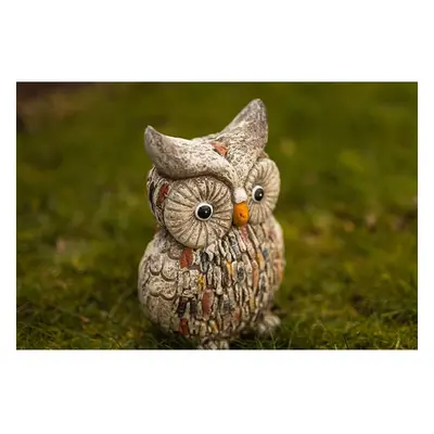 Owl Garden Ornament Owl Statue with Stone Effect Weatherproof Resin