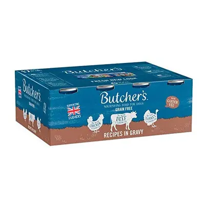 Butcher's Recipes Dog Food in Gravy Tins, Pack of