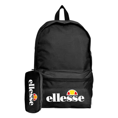 Ellesse Heritage Rolby Backpack + Pencil Case School College Sports Bag Black