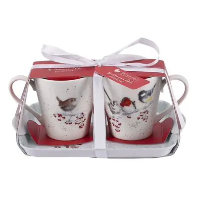 Wrendale Christmas Mug and Tray Set, One Snowy Day