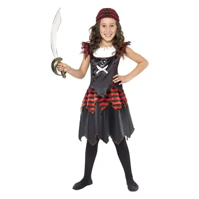 Smiffys Pirate Skull & Crossbones Girl Costume, - Age years