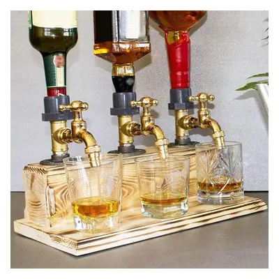 (Wine Dispenser Eye-catching Innovative Wood Fathers Day Stable Whiskey Liquor Dispenser for Gif