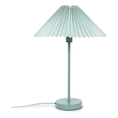 ValueLights Akira Cool Blue Pleated Shade Side Table Lamp with Bulb