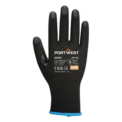 (8, Black) Portwest Unisex Adult AP33 - LR15 Touch Screen PU Safety Gloves (Pack of 12)