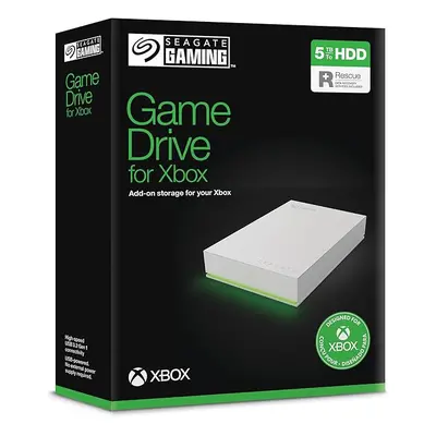 Seagate Game Drive for Xbox, 5TB, External Hard Drive Portable, USB 3.2 Gen 1, White with built-