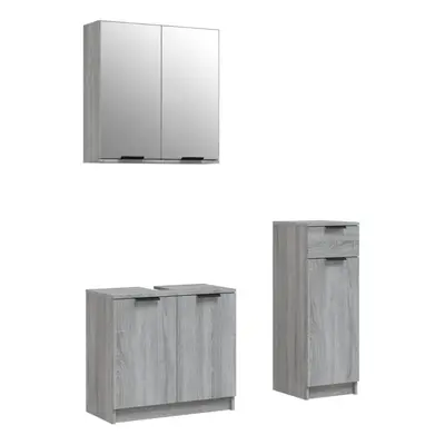 (Grey sonoma) vidaXL Bathroom Cabinet Set Piece Engineered Wood Vanity Unit Multi Colours