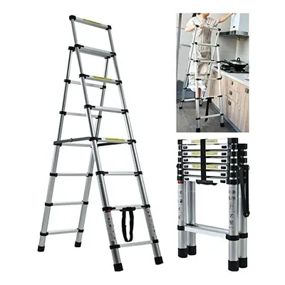 (7 Steps) Step Ladder Aluminium Folding Portable Anti-Slip Safety Telescopic Stepladder