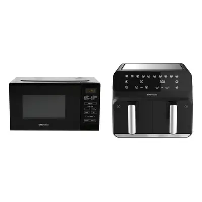 Emtronics Kitchen Set in Black 8L Air Fryer and 20L Microwave Grill