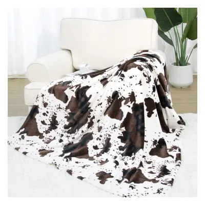 cow print Soft Black and White Cow Throw Blanket Cute Highland Cow Stuff Gifts Decor Lightweight