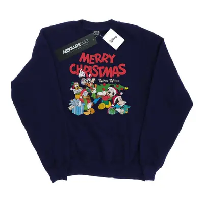 (XL, Navy Blue) Disney Mens Mickey And Friends Winter Wishes Sweatshirt