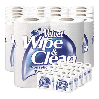 Velvet Wipe & Clean Excellent Value Thick & Strong Kitchen Household Towels Rolls Total