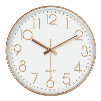 (Rose gold) 12inch DIY Wall Clock Silent Quartz Wall Night Clocks Multicolor Optional