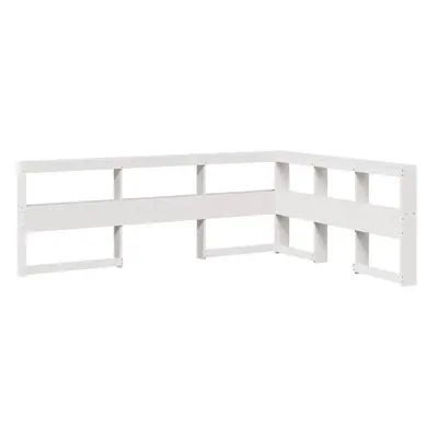 (white, 158.5 x 208.5 x cm) vidaXL Bookcase Headboard Bedroom Back Headboard L-Shaped Solid Wood