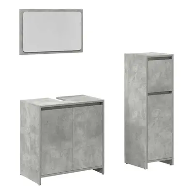 vidaXL Piece Bathroom Furniture Set Concrete Grey Engineered Wood