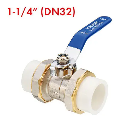 (1-1/4inch) 3/4" 1" 1-1/4" PPR Brass Ball Valve Heat Fusion Double Union Socket Plumbing Fitting