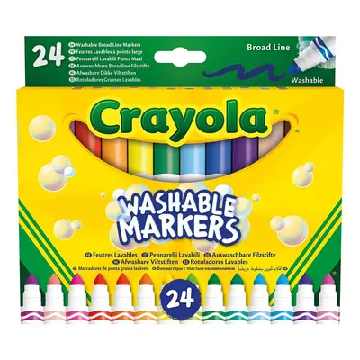 Crayola-24 Washable Markers Maxi Tip Assorted Colours for School and Leisure Time