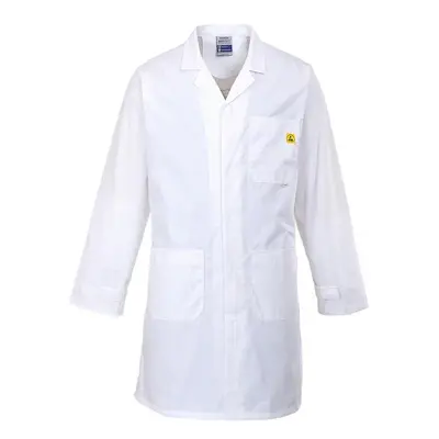 (XXL, White) Portwest Unisex Adult Anti-Static Coat