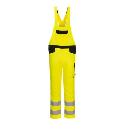 (3XL, Yellow/Black) Portwest Mens PW2 Hi-Vis Bib And Brace Overall