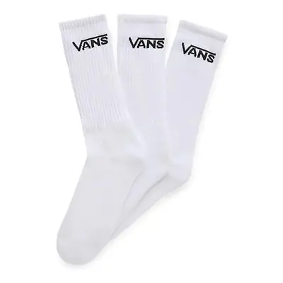 Vans 3pk Classic Crew Socks Sport Skate Skateboard Sox - White - US 6.5