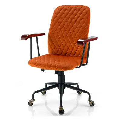 Velvet Leisure Chair Swivel Adjustable Computer Chair for Home Office