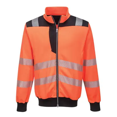 (M, Orange/Black) Portwest Mens PW3 Hi-Vis Full Zip Safety Sweatshirt