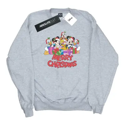 (L, Sports Grey) Disney Womens/Ladies Mickey Mouse And Friends Christmas Sweatshirt