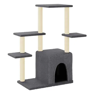 (dark grey) vidaXL Cat Tree with Sisal Scratching Posts Cat Scratching Tower Cat Climber