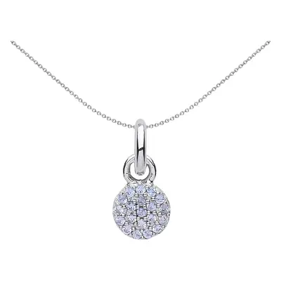 Jewelco London Ladies Sterling Silver Cubic Zirconia Disc Cluster Charm Necklace - CM203